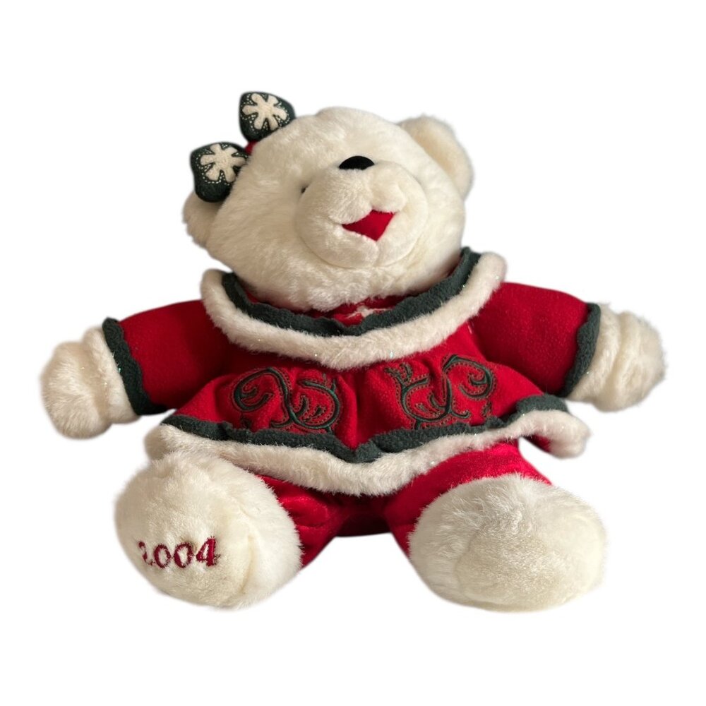 Dan Dee Collector’s Choice 2004 Christmas Teddy Bear 13 Inch Red Green Holiday P
